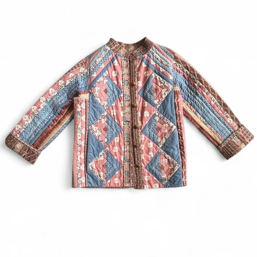 True Vintage Handmade Reversible Patchwork Jacket… - image 5